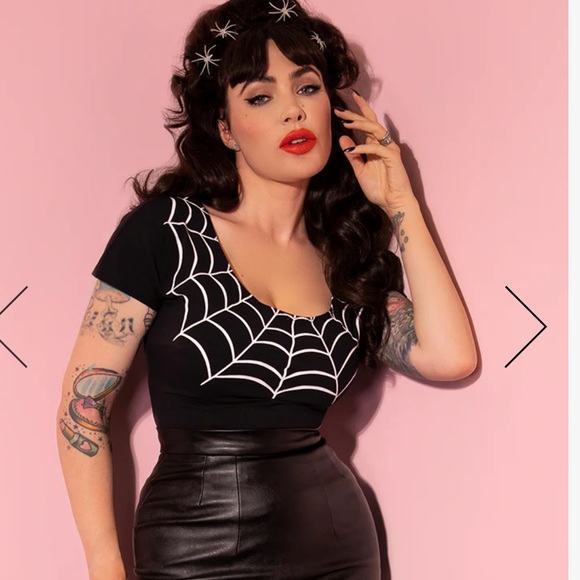 Black and White Vixen Mantrap Spiderweb tops! - Picture 6 of 9